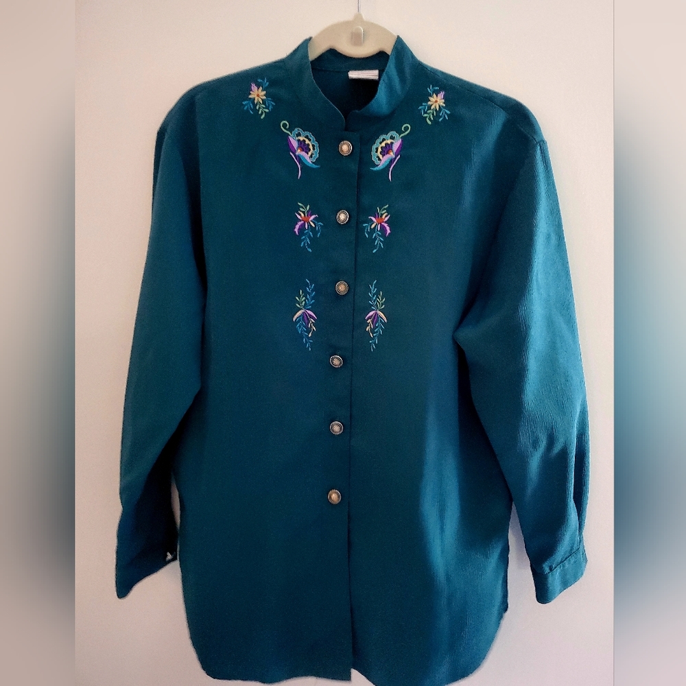 Vintage 80s GW embroidered blouse